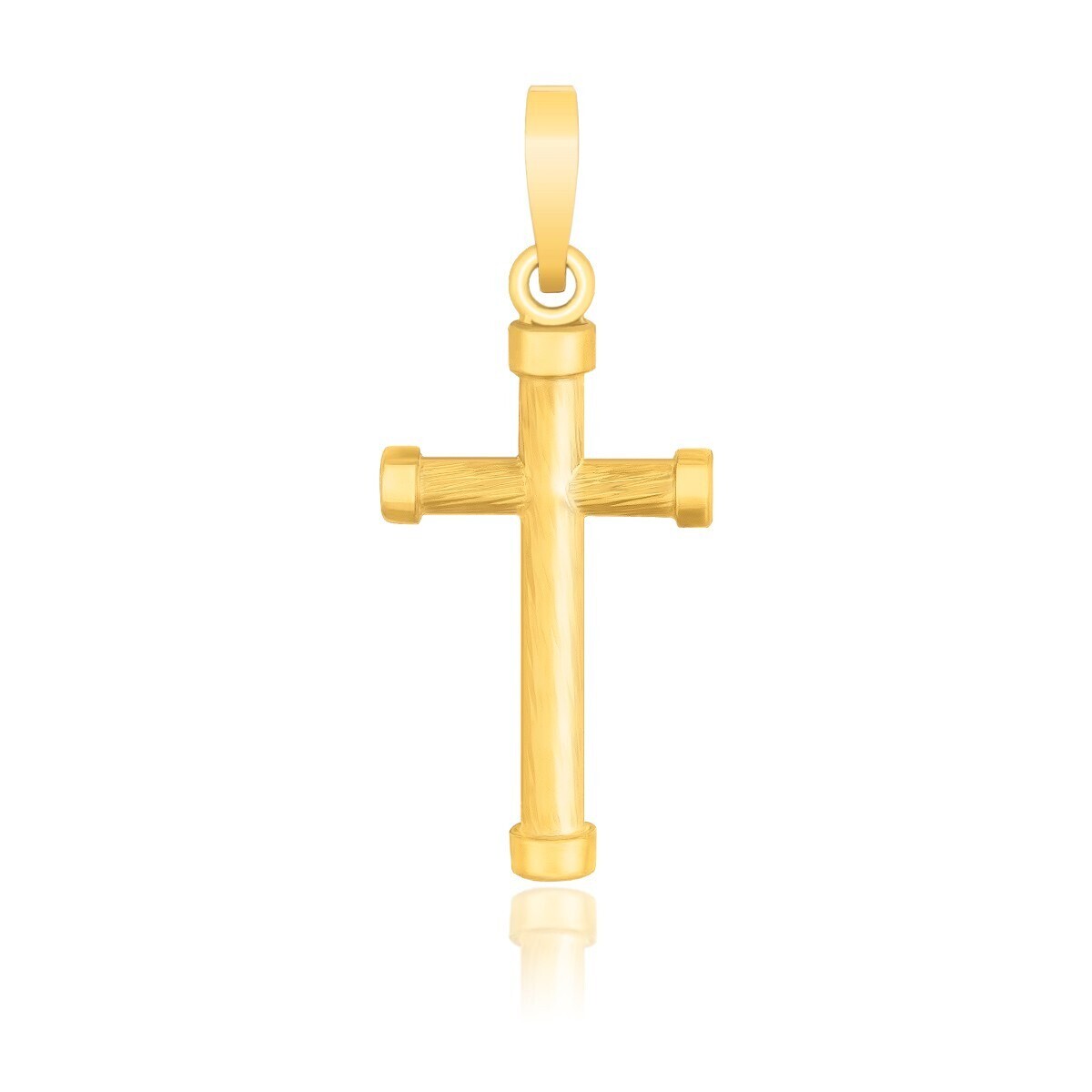 14k Yellow Gold Cross Pendant with Rounded Ends