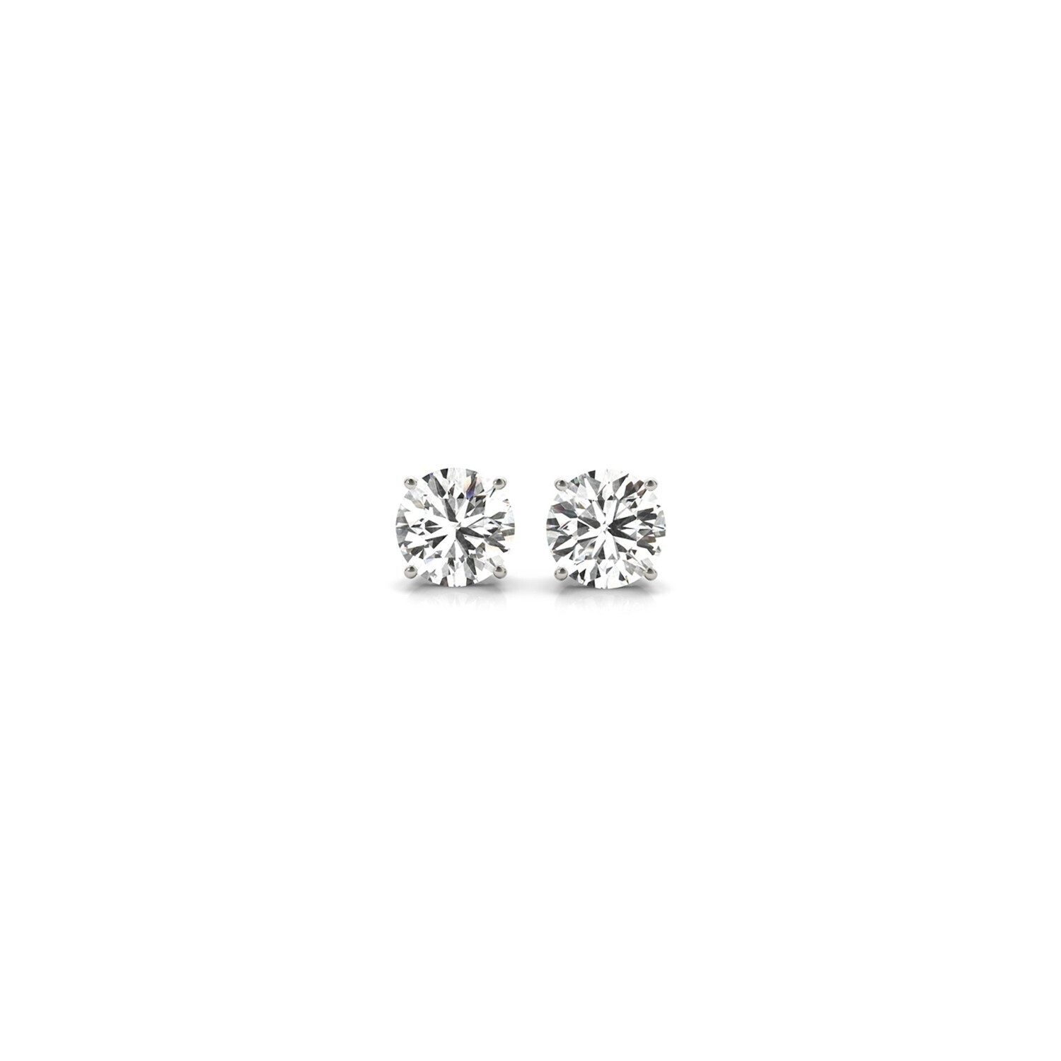 1/2 cttw Lab Grown Round Diamond Stud Earrings 14k White Gold (G/VS2)