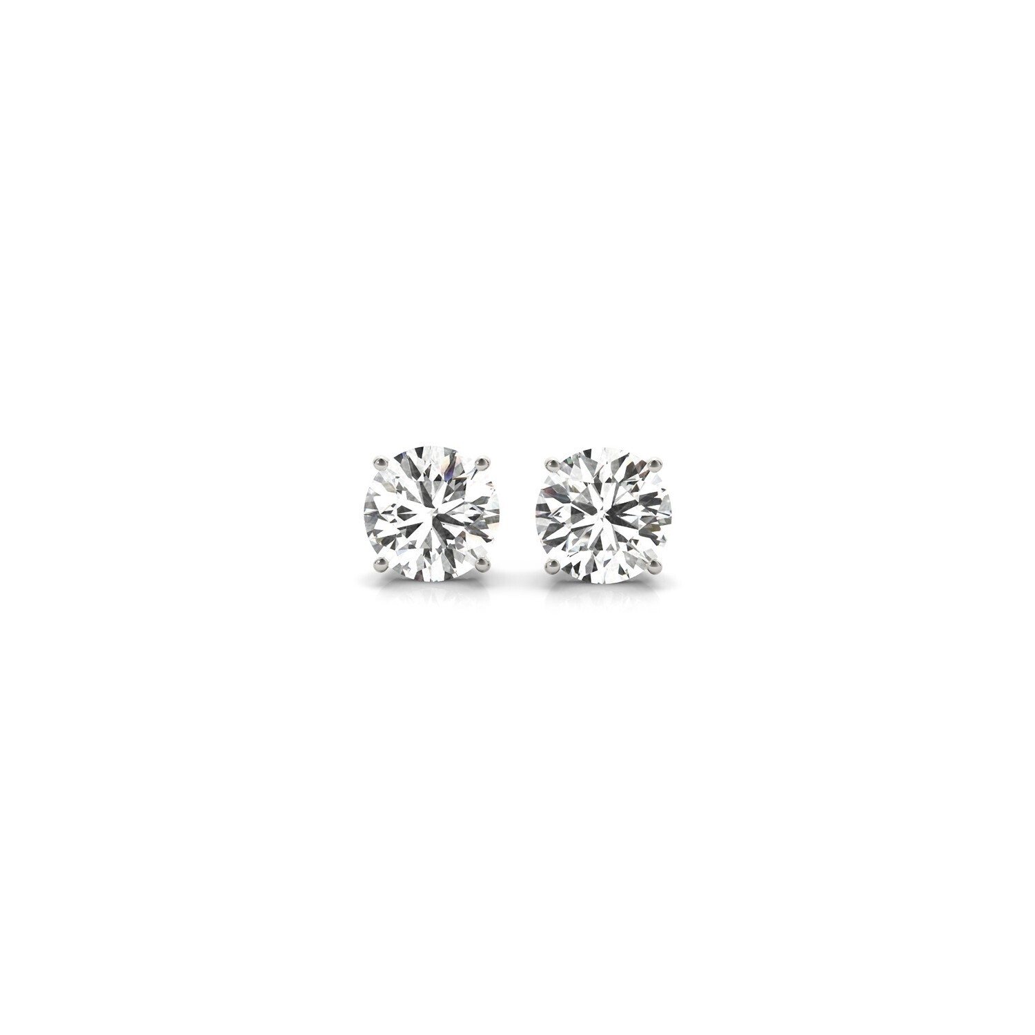 1 cttw Certified IGI Lab Grown Round Diamond Stud Earrings 14k White Gold (G/VS2)