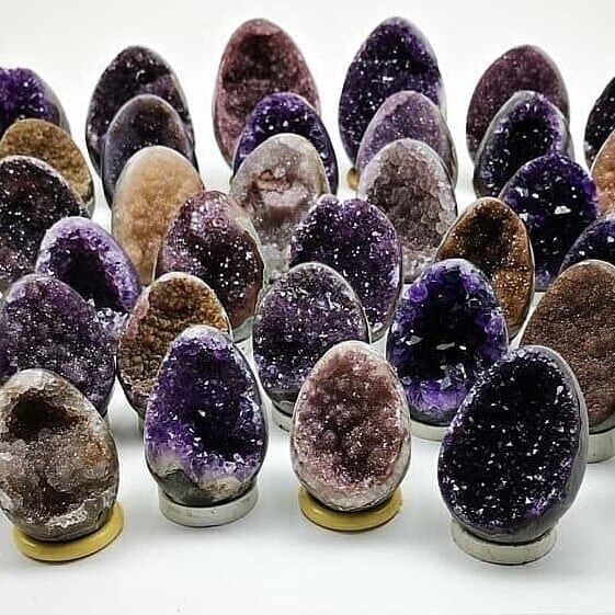 Lot Eggs mix quality - Amethyst and rainbow amethyst