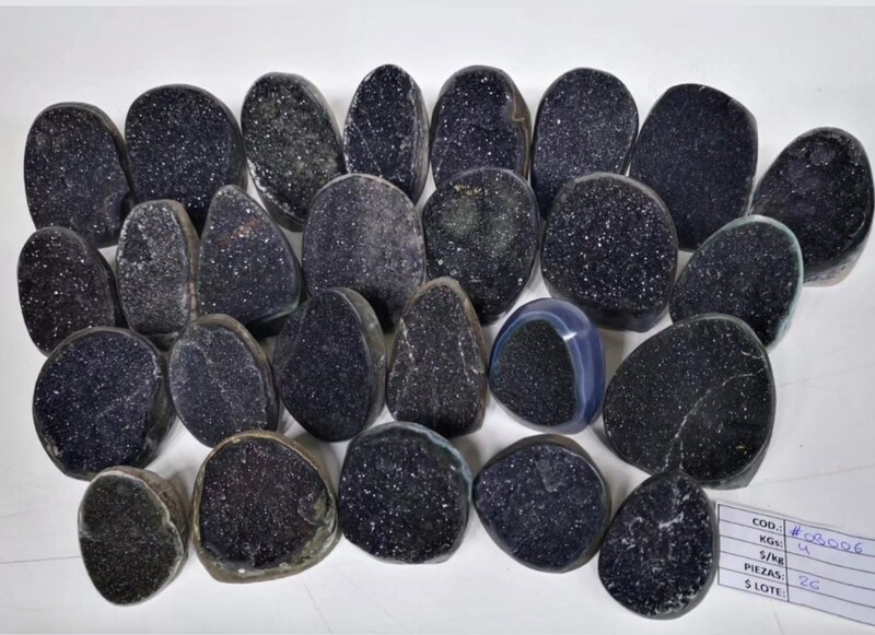 Lot cut base black amethyst