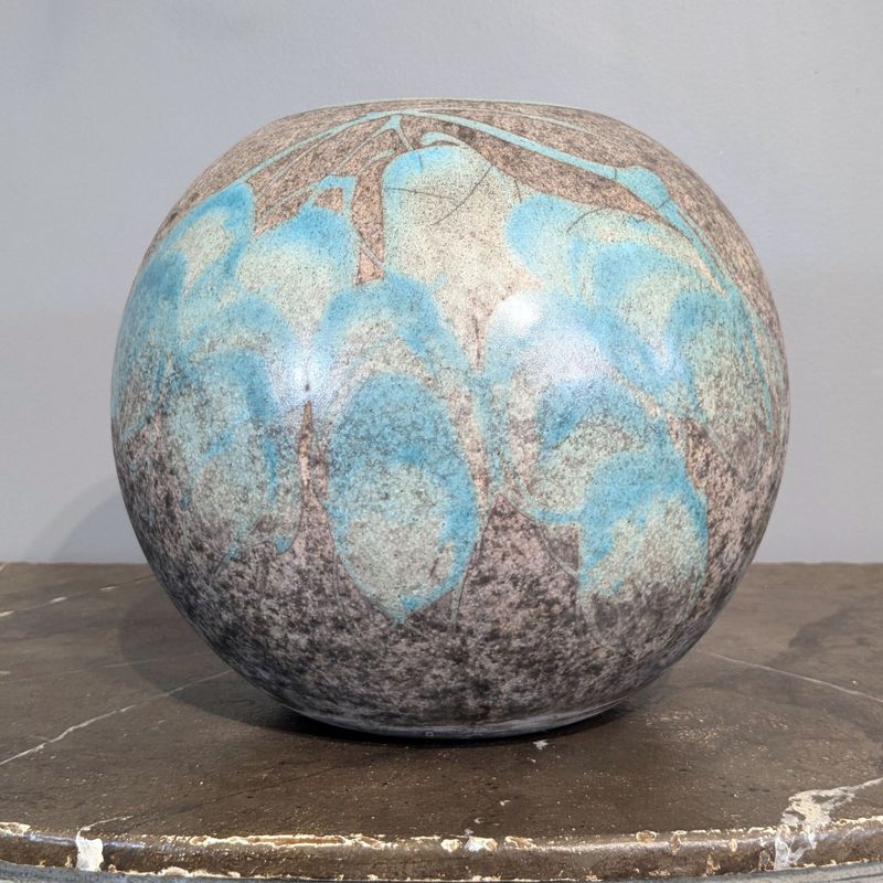 JT Abernathy Raku Orb Vase JT Abernathy Raku Orb Vase