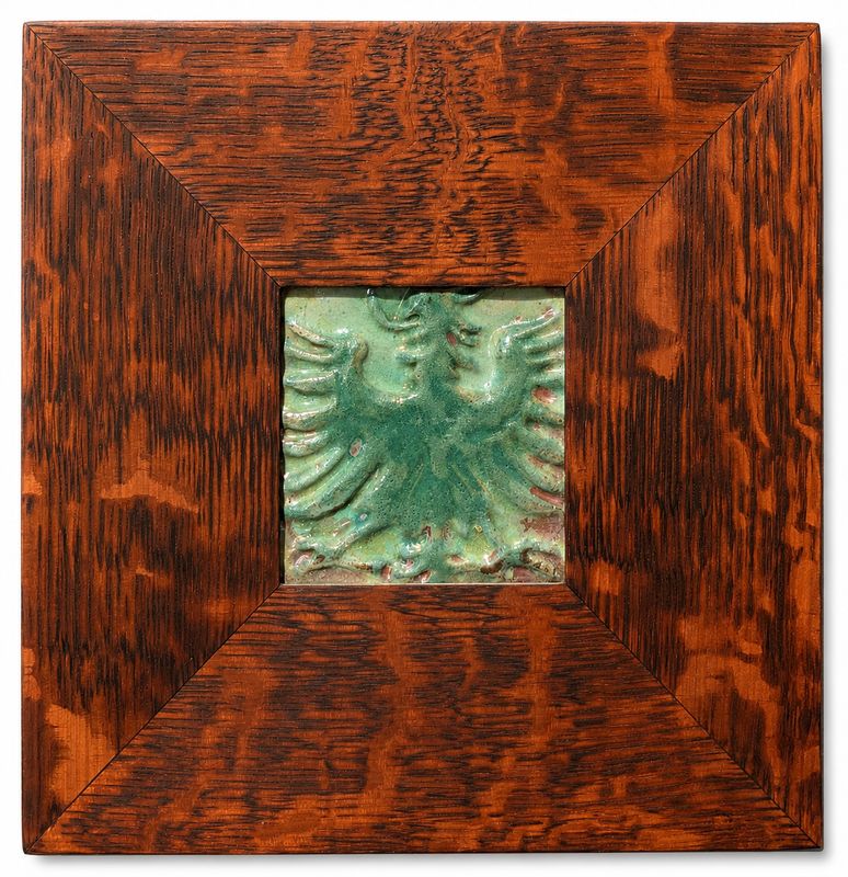 Framed Pewabic Pottery Tile