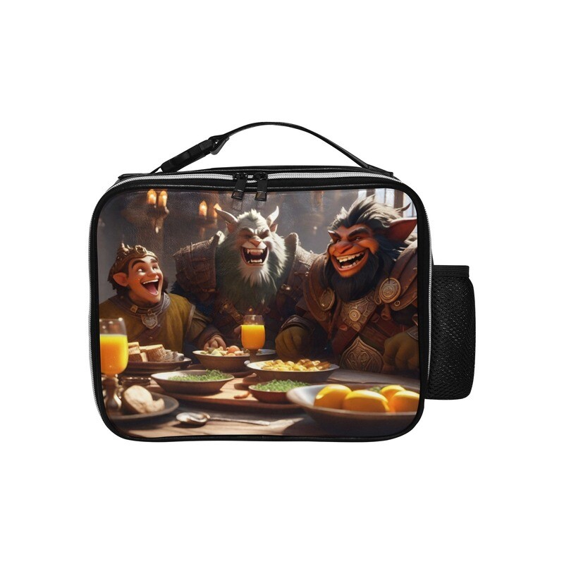 LUNCH LAUGHS Faux Leather Lunch Bag