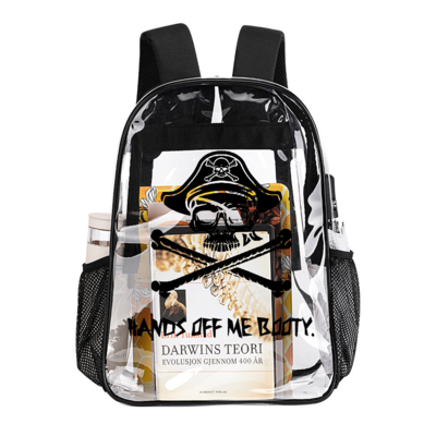 HANDS OFF ME BOOTY 17&quot; Transparent Backpack