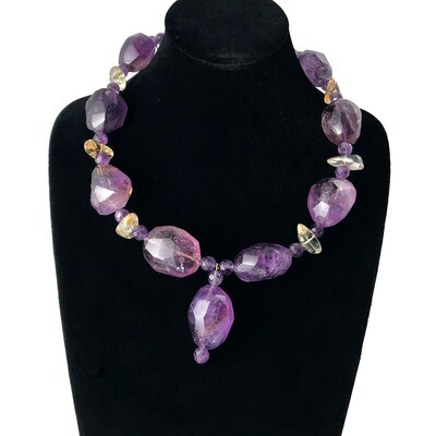 Bold and Elegant Ametrine Statement Necklace