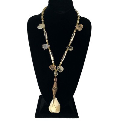 Raw Citrine Bohemian Statement Necklace