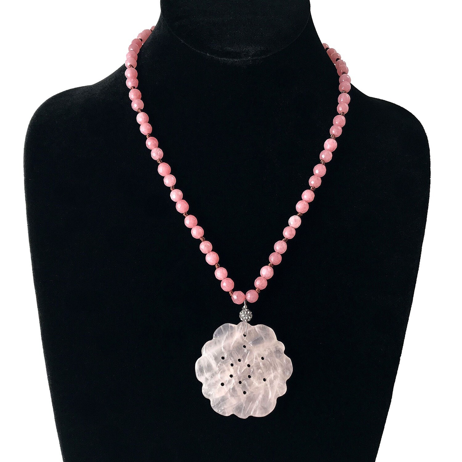 Rose Quartz Medalion Necklace