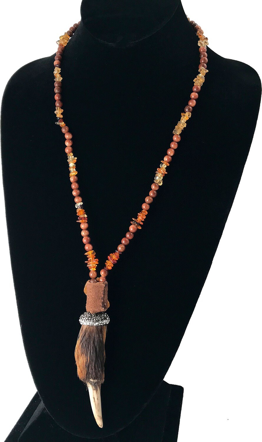 Amber Necklace with Bear Claw pendant