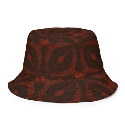 Black White Red Pattern Reversible bucket hat