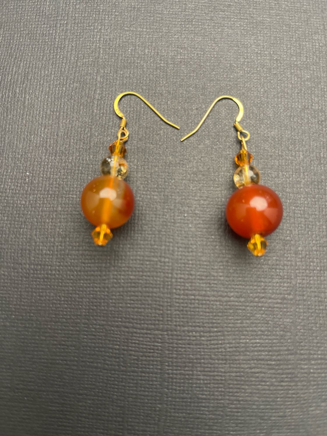 Carnelian, Topaz, Citrine Short Round Earrings
