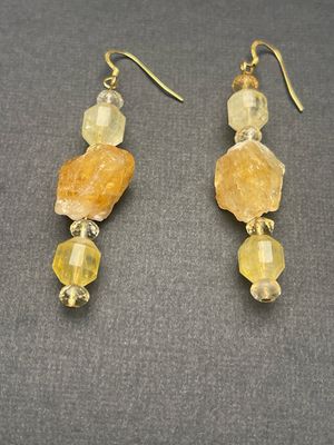 Citrine Earrings, Gold Ear Wires