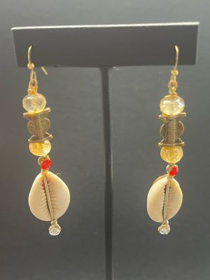 Shell &amp;Glass Bead Earrings