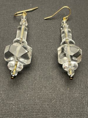 Clear, Quartz, Earrings, Gold Ear Wire