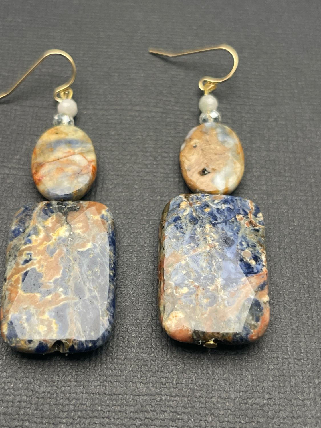 Dumortierrite Earrings, Gold Earwire