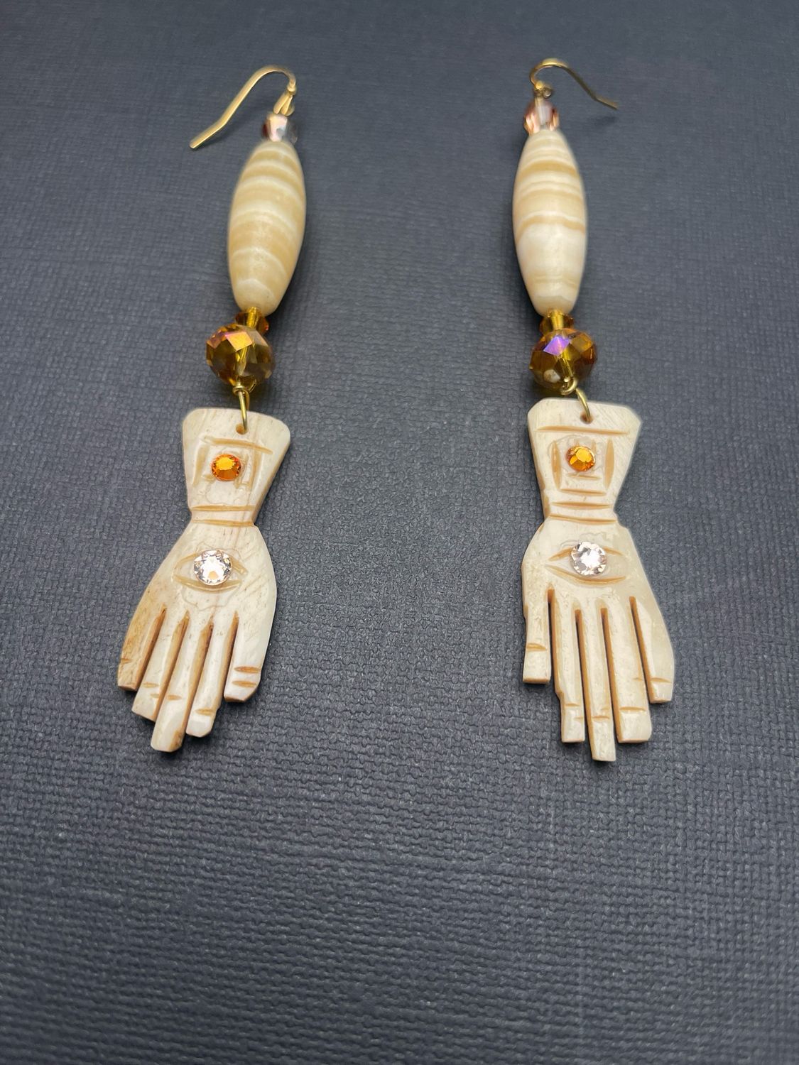 Healing Hands Earrings, Gold Earwire