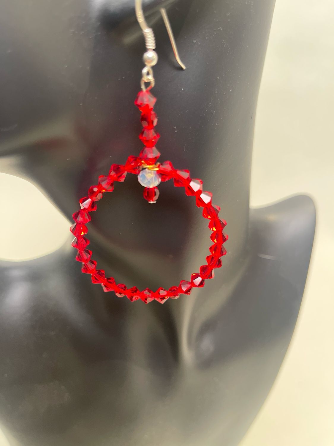 Loop Red Earrings Swarovski Crystals