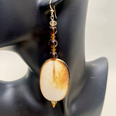 Swarovski Brown Crystals, Citrine, Shell