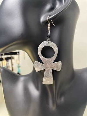 Earrings- Tin Egyptian Ankh
