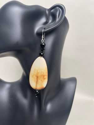 Earrings-Sawatzki Crystals, Shell.