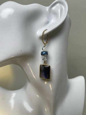 Earrings Labradorite, Clear Quartz’s,