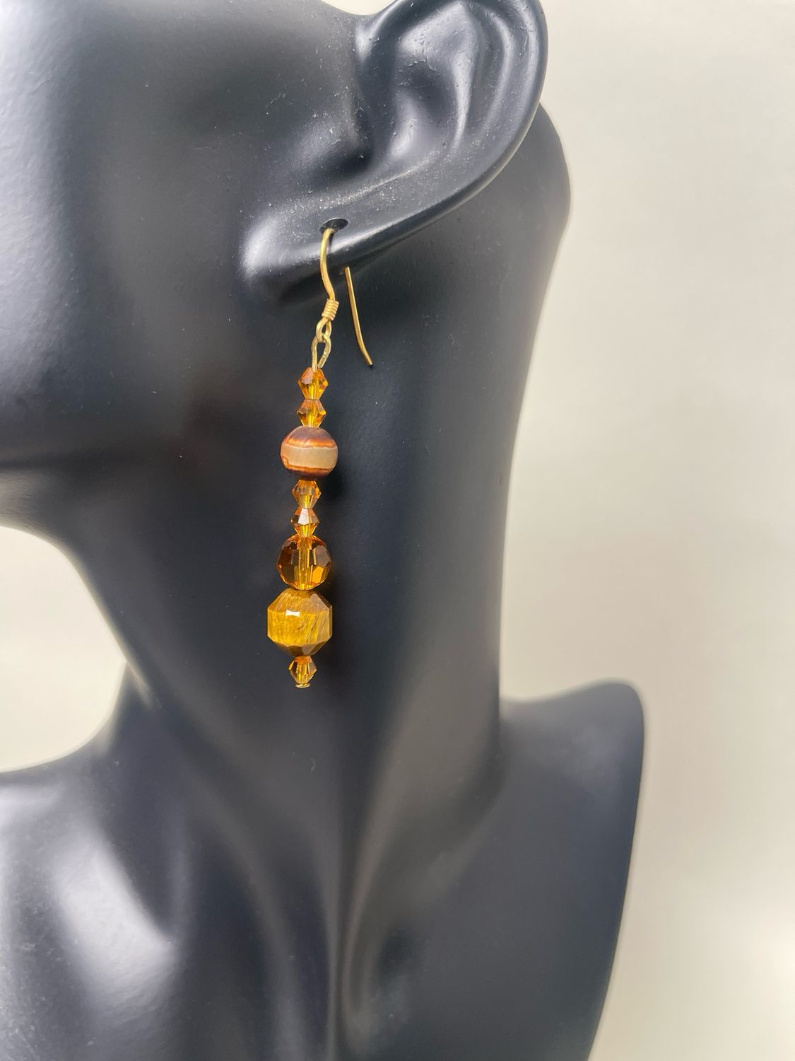 Earrings- Tiger Eye, Topaz