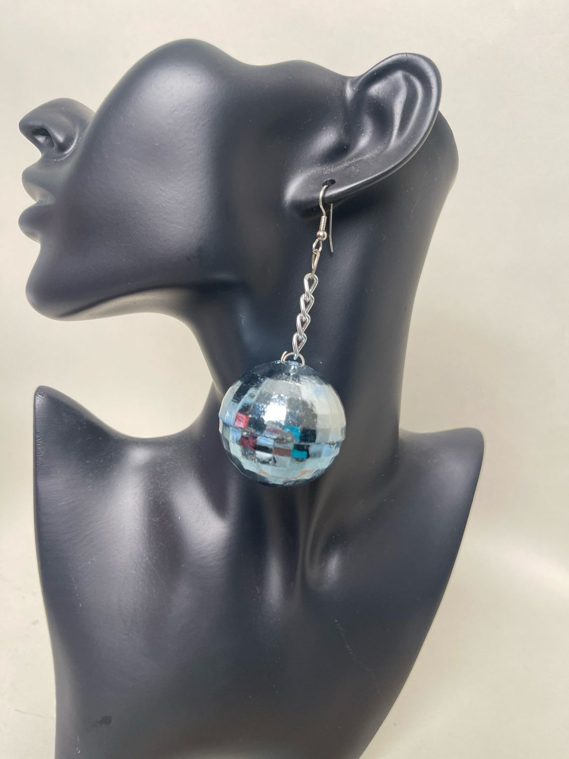 Earrings- Silver Disco Ball.
