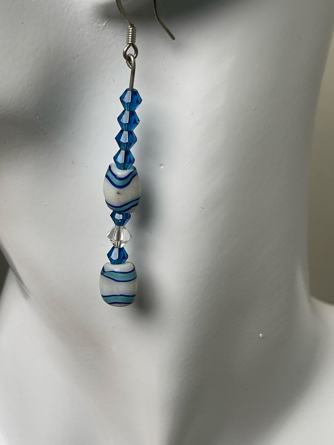 Earrings- Dyed Agate, Sawatzki Crystals