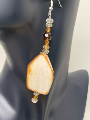 Earrings- Citrine, Topaz, Shell