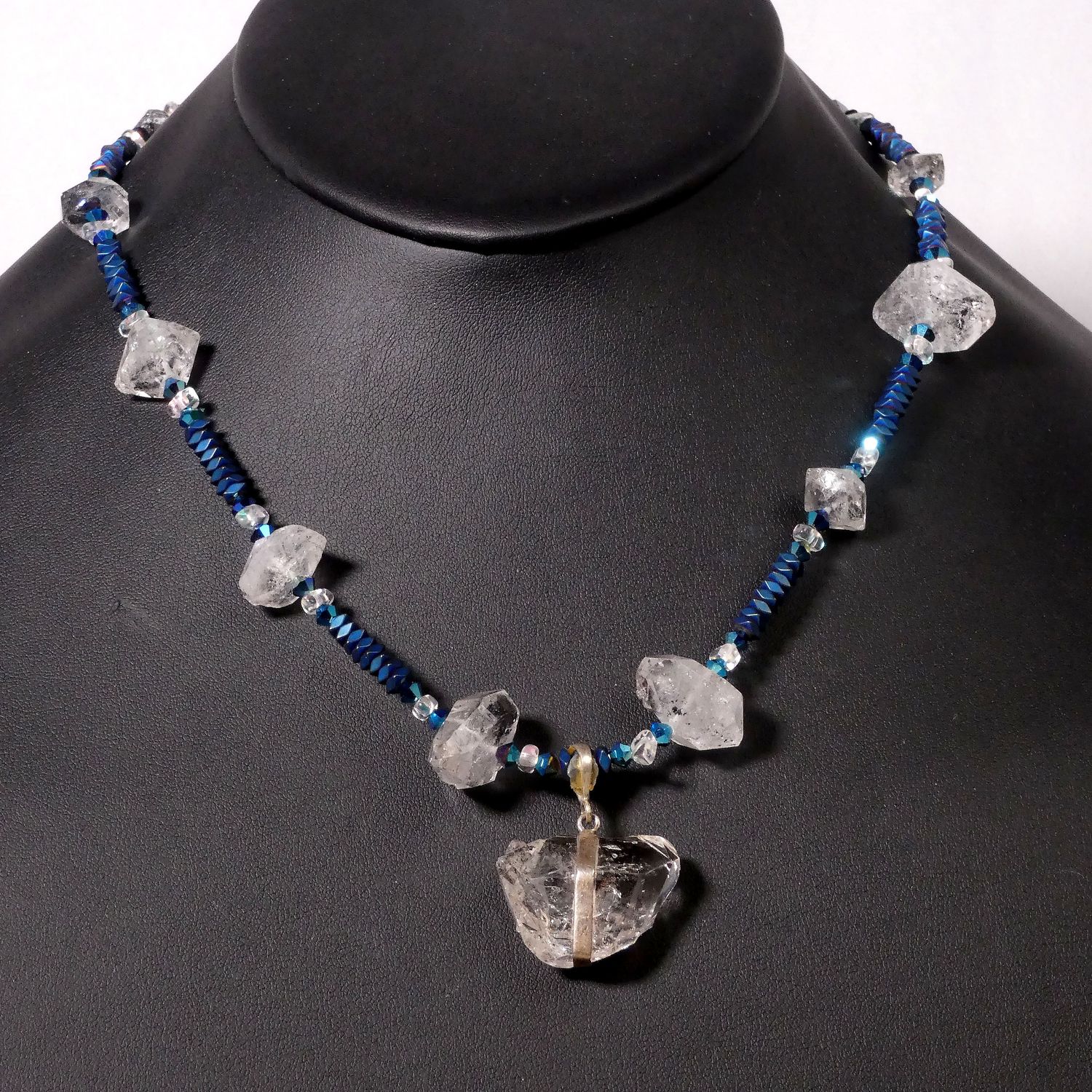 Herkimer Diamond and Hematite Necklace