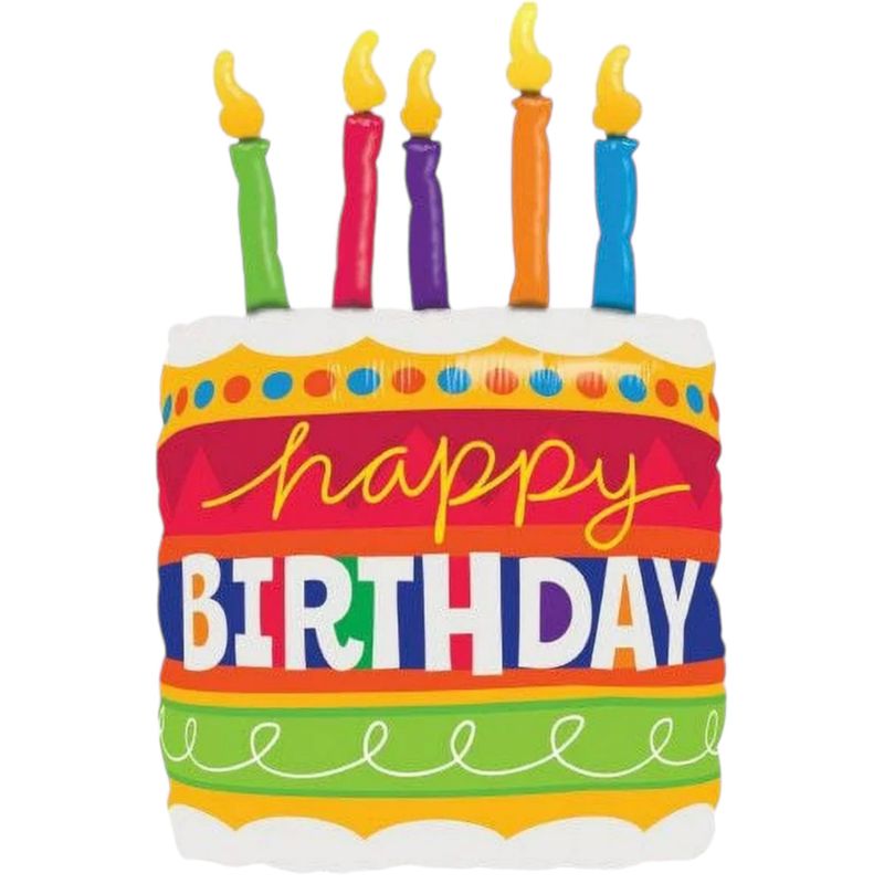 Birthday Cake Foil Balloon- with Helium
