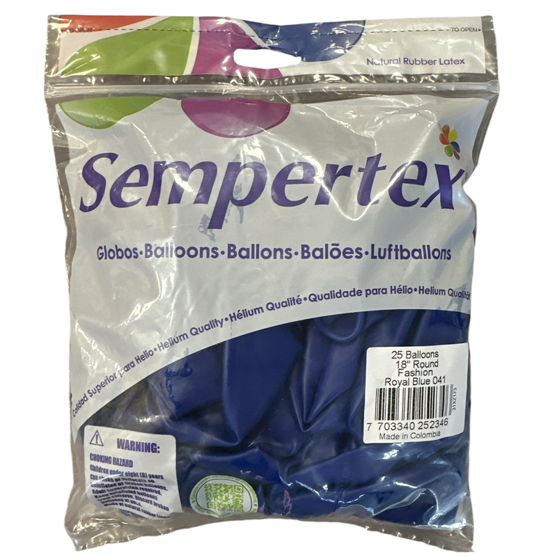 Sempertex -Royal Blue 18&quot; Round (25 Count)