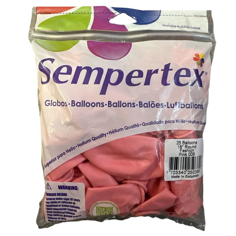 Sempertex -Fashion Pink 18&quot; Round (25 Count)