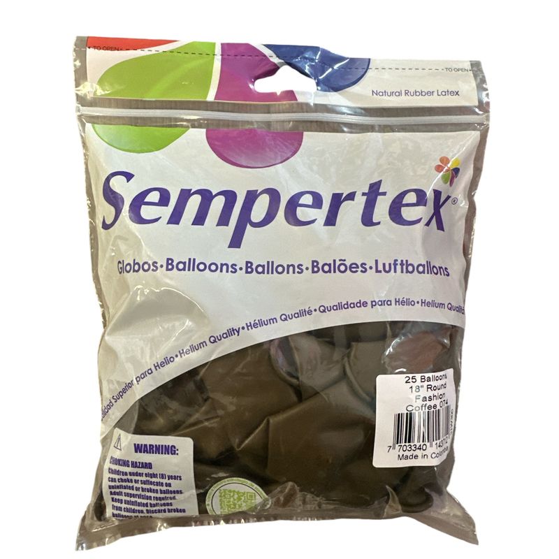Sempertex -Fashion Brown 18&quot; Round (25 Count)