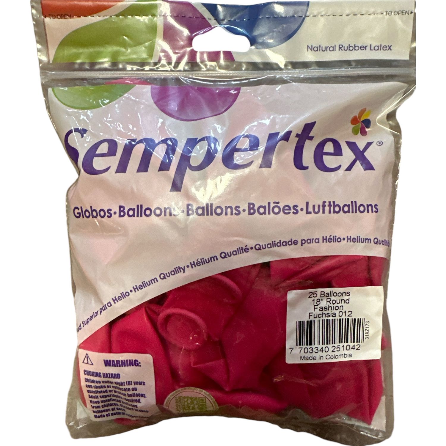 Sempertex -Fashion Fuchsia 18&quot; Round (25 Count)