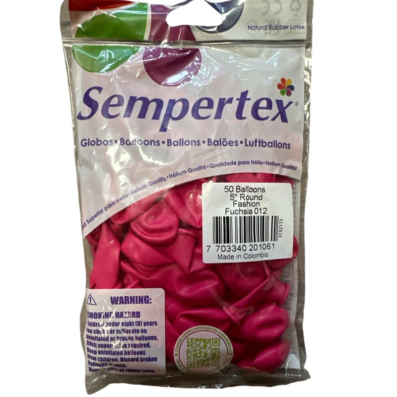 Sempertex -Fashion Fuchsia 5&quot; Round (50 Count)