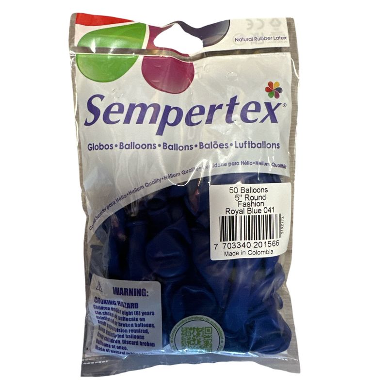 Sempertex -Fashion Royal Blue 5&quot; Round (50 Count)