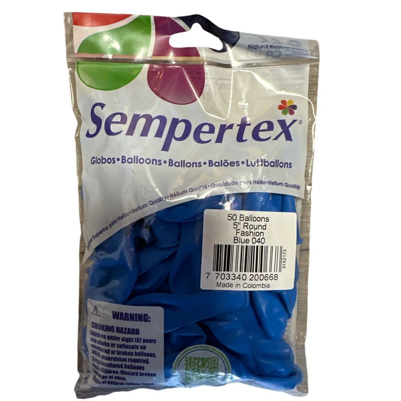 Sempertex -Fashion Blue 5&quot; Round (50 Count)