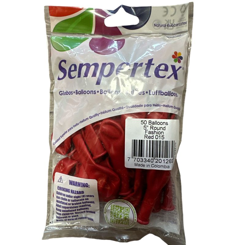 Sempertex -Fashion Red 5&quot; Round (50 Count)
