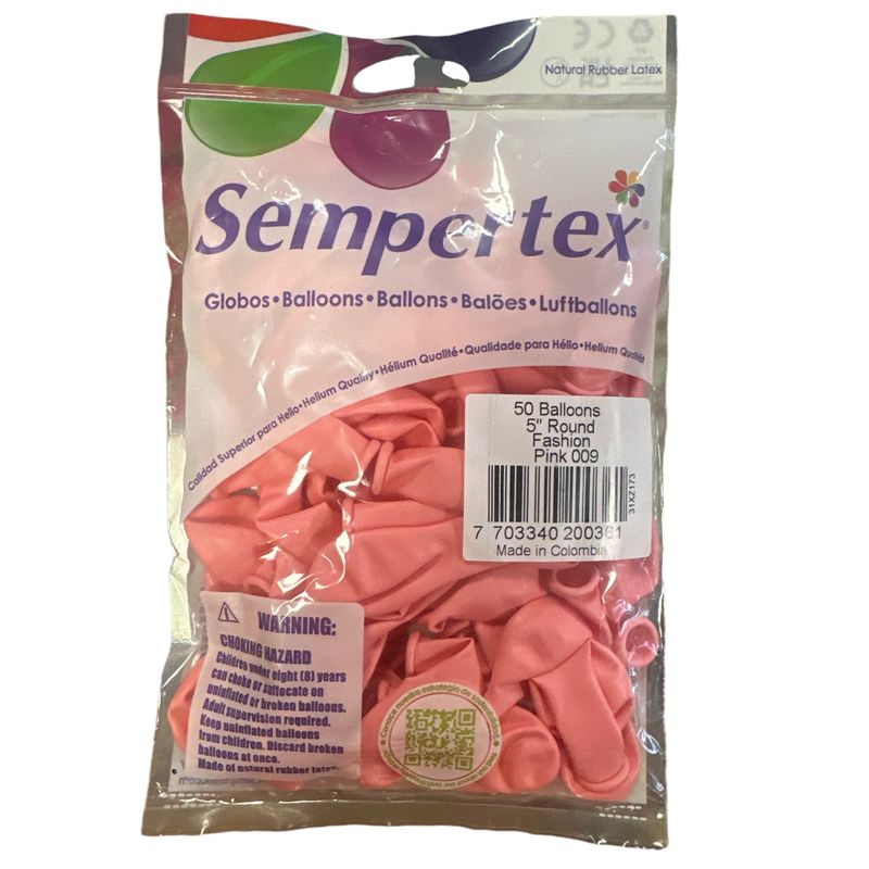 Sempertex -Fashion Pink 5&quot; Round (50 Count)