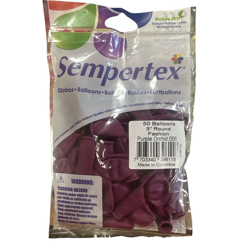 Sempertex -Fashion Purple Orchid 5&quot; Round (50 Count)