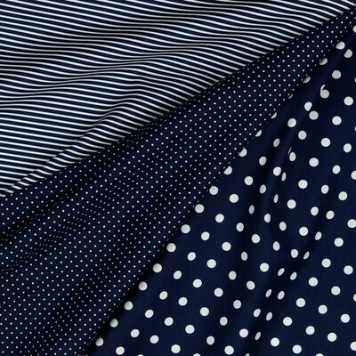 Popeline mit feinen Streifen marine - navy Popeline mit feinen Streifen marine - navy