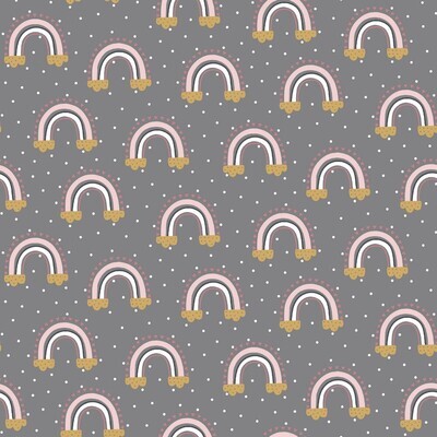 Popeline Regenbogen grau Popeline Regenbogen grau