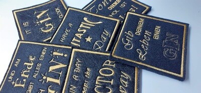 Filzuntersetzer individuell bestickt Gin doppelt Männergeschenk