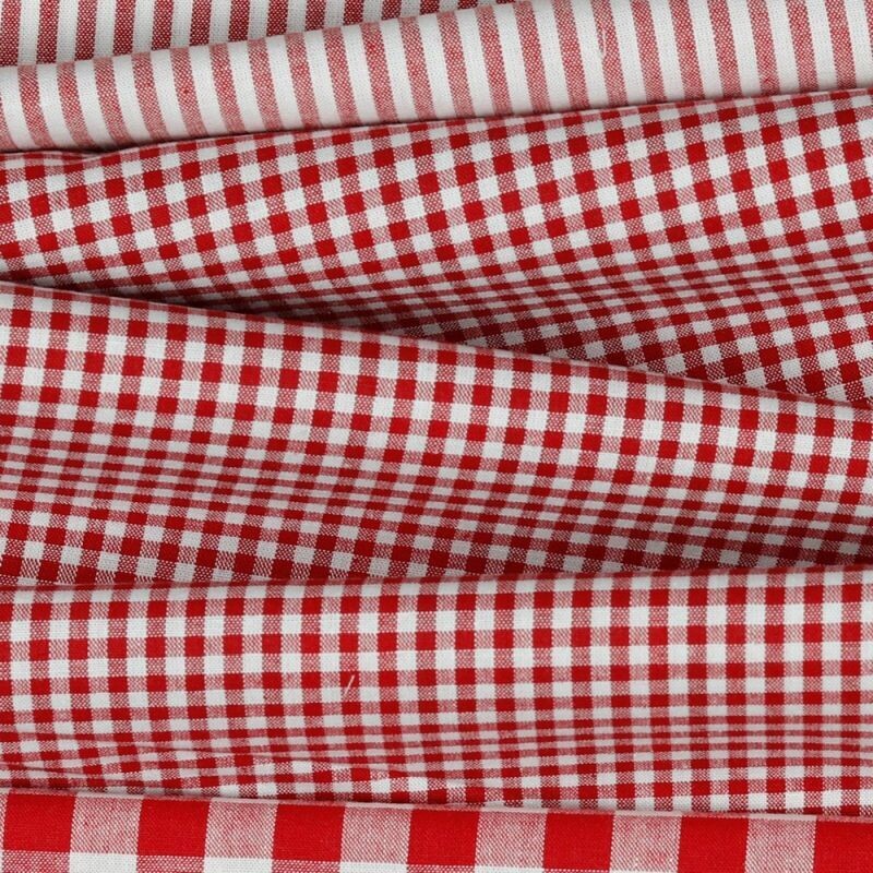x Vichy Baumwollstoff Karo und Streifen x Vichy Baumwollstoff Karo und Streifen