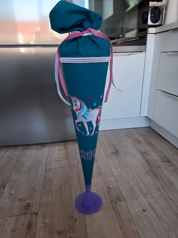 Schultüte Einhorn 85 cm, 70cm und 35cm Canvas Schultüte Einhorn 85 cm, 70cm und 35cm Canvas