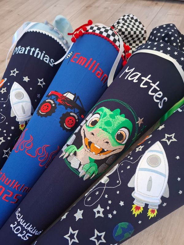 Schultüte aus Stoff Babydino 85cm XL-Schultüte, 70cm und 35cm Schultüte aus Stoff Babydino 85cm XL-Schultüte, 70cm und 35cm