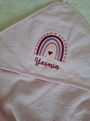 Kaputzenbadetuch XL individuell bestickt 100 x 100 cm