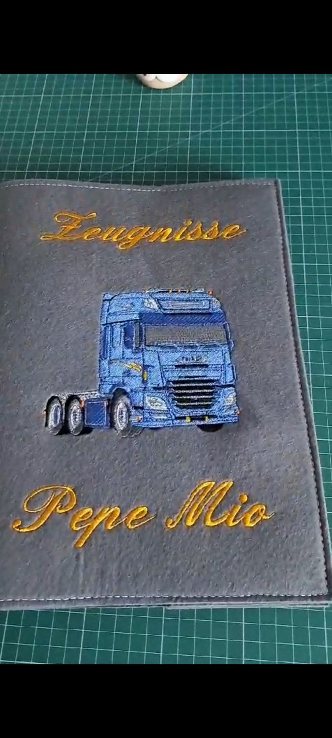 Zeugnismappe LKW passend zur Schultüte