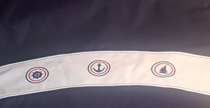 Schultüte aus Stoff Anker – Navy/Weiß – 70cm